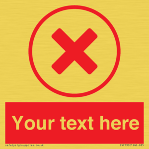 Custom red background, red cross in circle sign